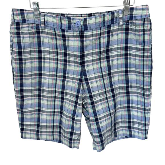 TALBOTS Plaid Shorts Womens Size 14 Mid-Rise 10" Inseam - Picture 1 of 6